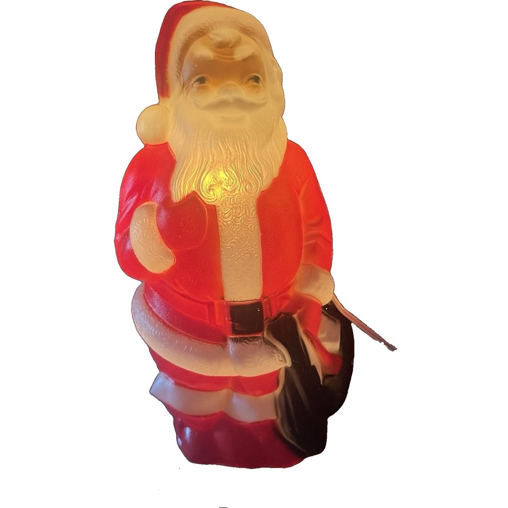 Vintage 1968 Empire Plastics Santa Blow Mold 13" Christmas Illuminated Light Up